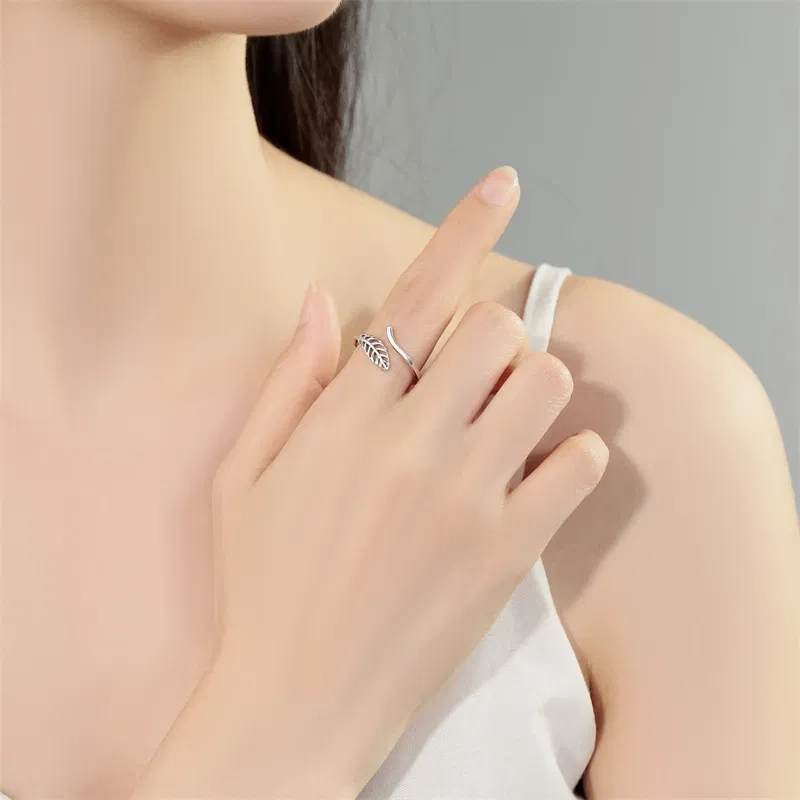 Gem Color: Red - 2024 Charm 925 Sterling Silver Crystal Open Rings For Women Simple Adjustable Fashion Wedding Engagement Party Gifts Jewelry