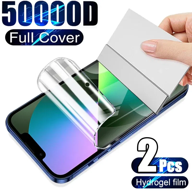 Color: PURPLE, Bundle: Bundle2 - 2Pcs Hydrogel Film for IPhone 12 13 Pro Max Mini Screen Protectors for IPhone 11 14 Pro XS Max X XR 6 6s 7 8 Plus SE Not Glass