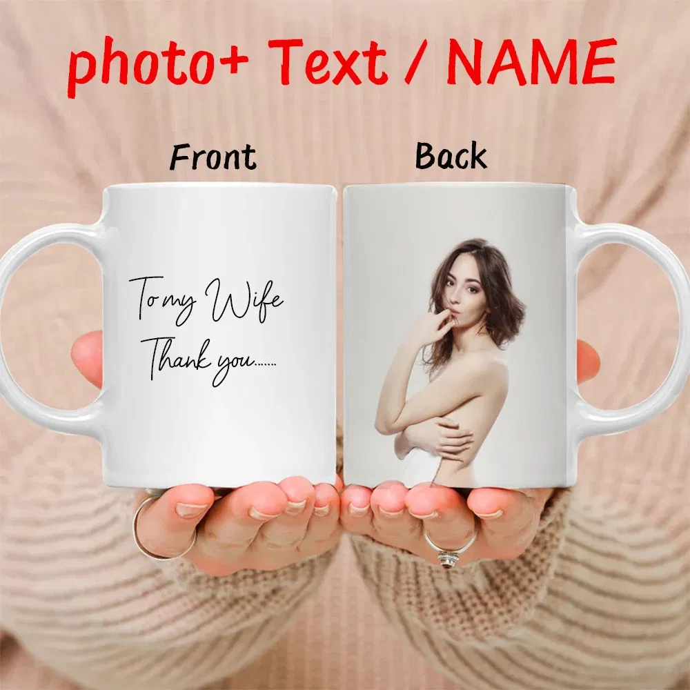 Color: Red, Capacity: 301-400ml - Personalised Your Photo Mug, Custom NAME IMAGE TEXT Cup,Customize Coffee Mugs, Tea Cups, Mothers day, Wedding Gift 9 COLOURS