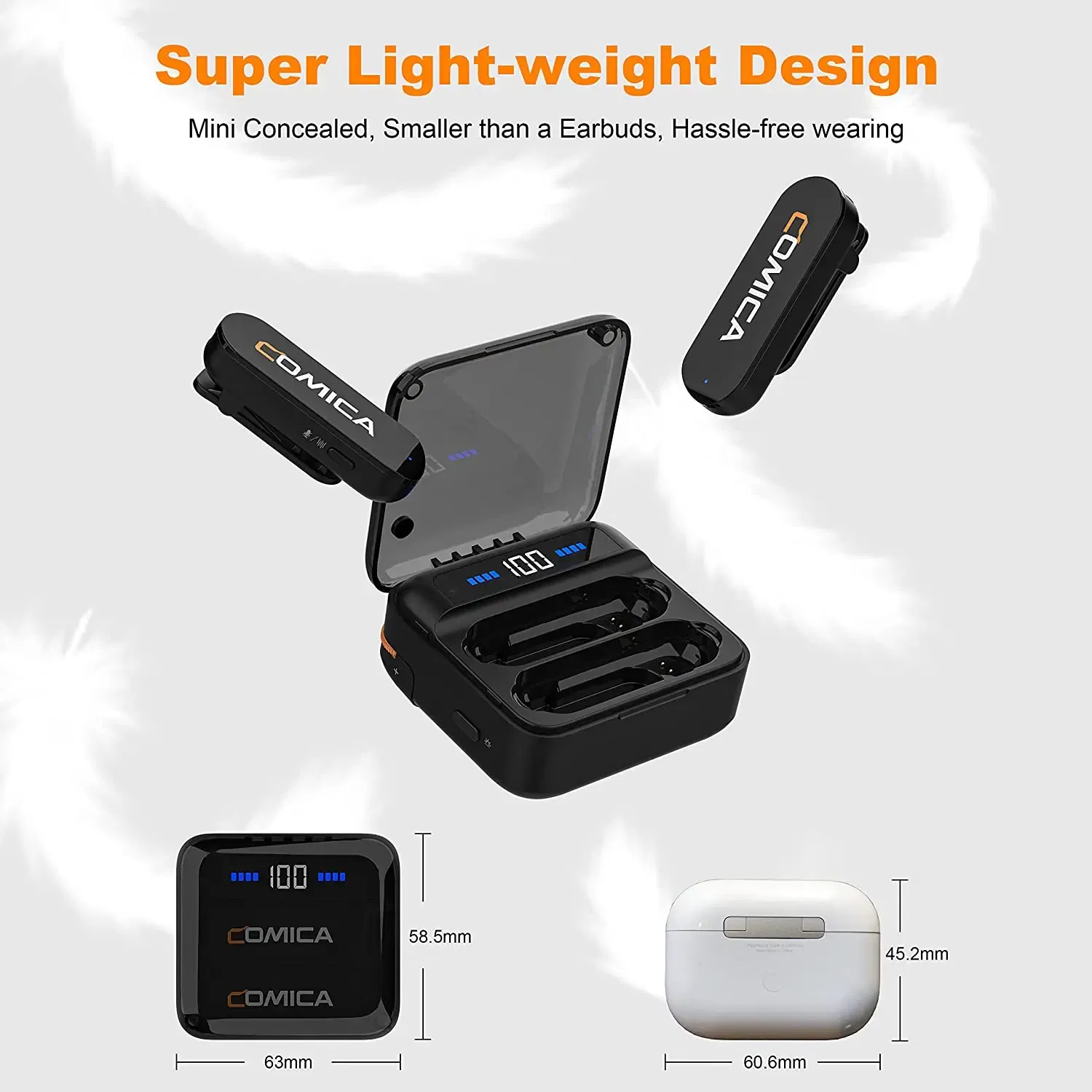 Color: Green, Ships From: CHINA - Comica Vimo S Wireless Lavalier Microphone 2.4G Compact  Wireless Lapel Microphone With Charging Case for iPhone Android Phone