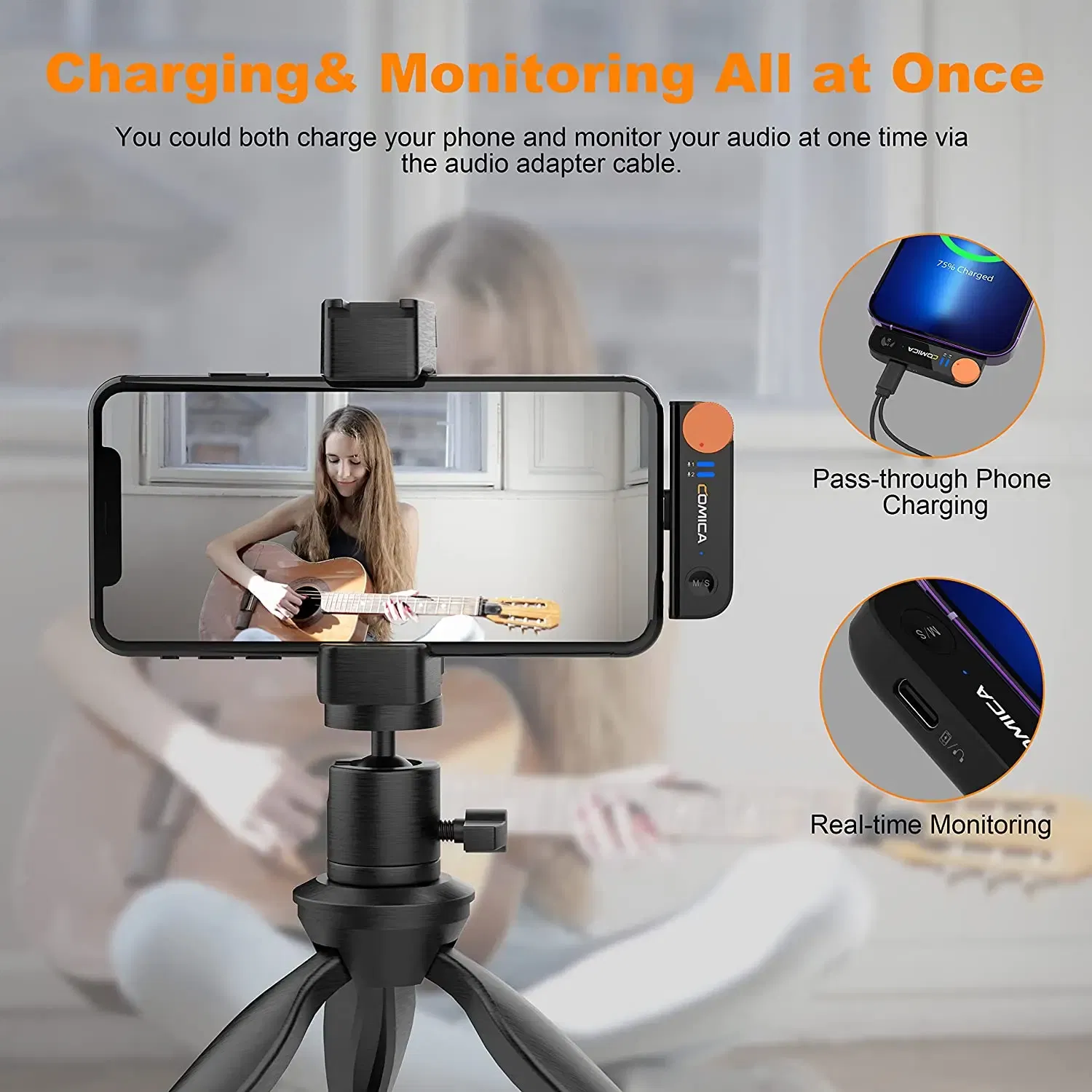 Color: Green, Ships From: CHINA - Comica Vimo S Wireless Lavalier Microphone 2.4G Compact  Wireless Lapel Microphone With Charging Case for iPhone Android Phone