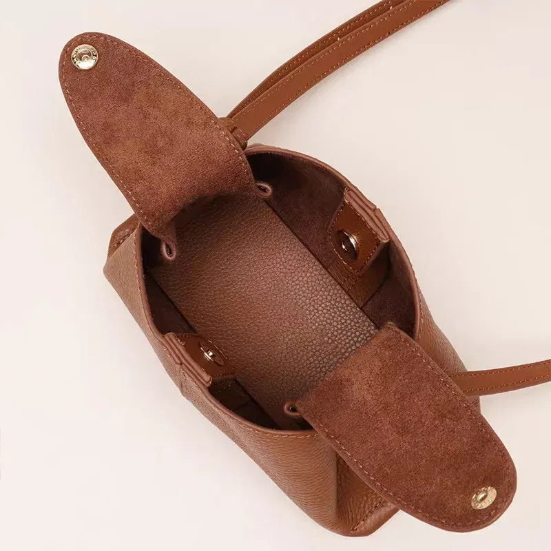 2025 Fall Winter New Top Grain Leather Square Mini Bag Single Shoulder Crossbody Bag Women Trendy Versatile Chic Handbag