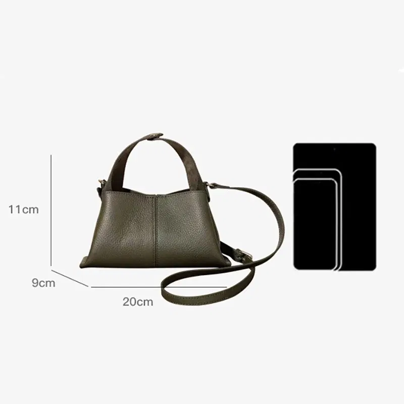 2025 Fall Winter New Top Grain Leather Square Mini Bag Single Shoulder Crossbody Bag Women Trendy Versatile Chic Handbag