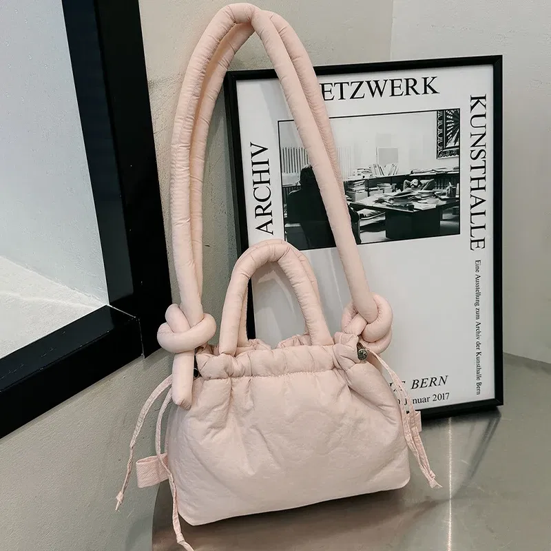 Color: Blue, Ships From: CHINA - Fashion Small Puffer Tote Bag Designer Padded Women Shoulder Bags Nylon Down Cotton Crossbody Bag Mini Lady Handbags 2024 Trend