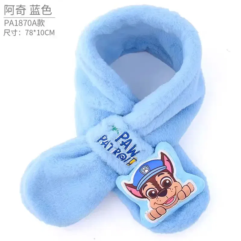 Color: Brown, Size: XXL - 100% Genuine Paw Patrol Thicken Cross Collar Scarf Kids Girls Glove Warm Winter Muffler Fur Plush Cute Shawl Scarfs High quality