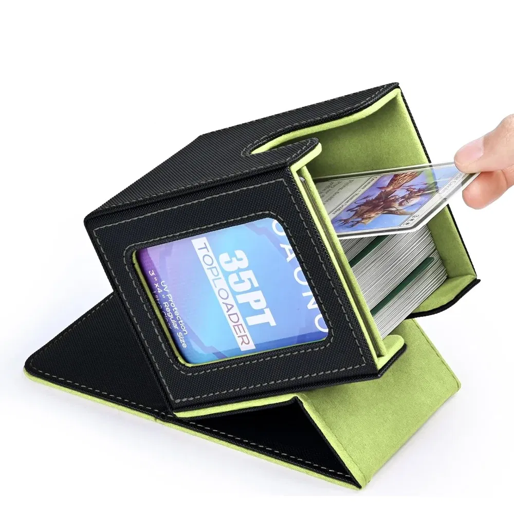 Color: light green - New 100+ card storage box TCG MTG board game commander card carrying organizer box trading 3 "X4" regular storage box baseball