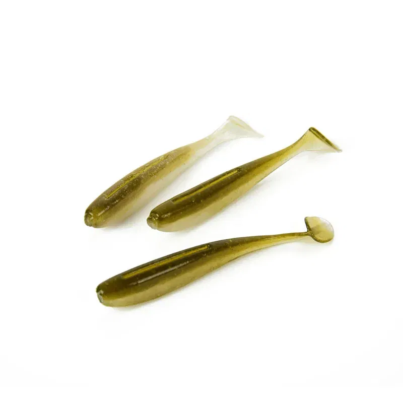 Color: light green - 5Pcs/lot 65mm 1.8g Wobblers Fishing Lures Swimbaits Silicone Soft Bait Double Color Carp Artificial Soft Lure