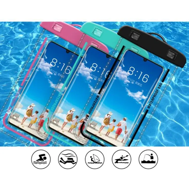 Color: black, Material: ABS, Bundle: Case & Strap - Taidacent 7.2 Inch Universal Outdoor Waterproof Phone Bag Wholesale Mobile Phone Bag Waterproof Phone Case Drift Swimming Bag