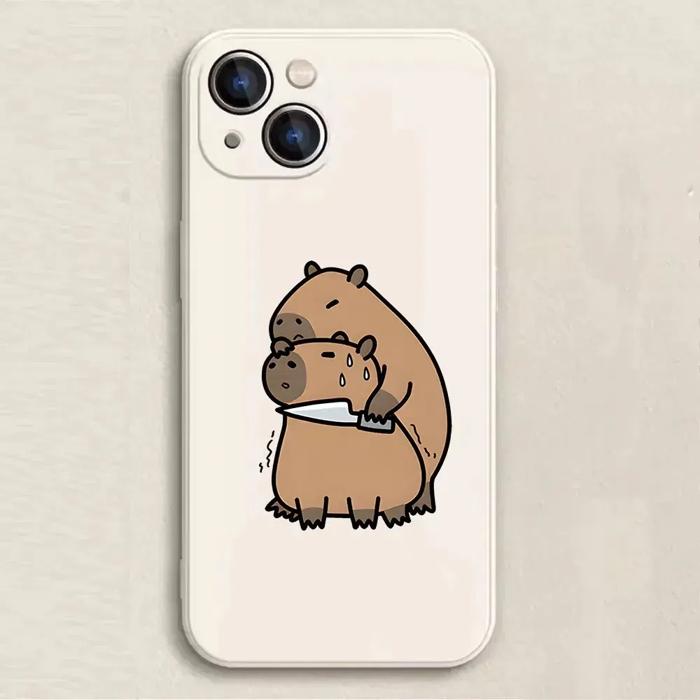 Color: black, Material: TPU - Cartoon Animal Capybara Phone Case For Samsung Galaxy S10 S20 S21 S22 S23 S24 FE Plus Ultra Note 20 Couple Paired Silicone Cover