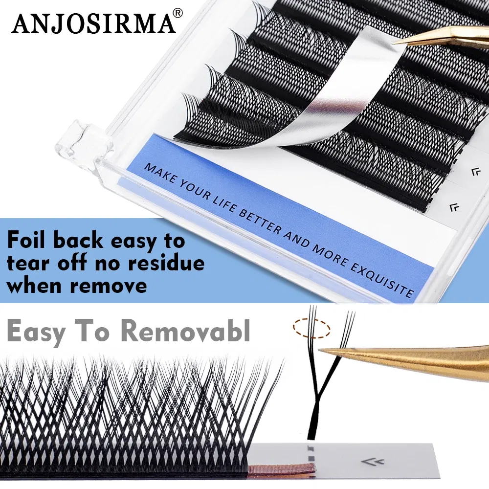 Curl: D, Length: 9mm - ANJOSIRMA YY Shaped Eyelash Extension, 3 Split Tips, Soft BASF Lash,  Hand Made Curl, High Quality, 3D，0.07 makeup eyelashes