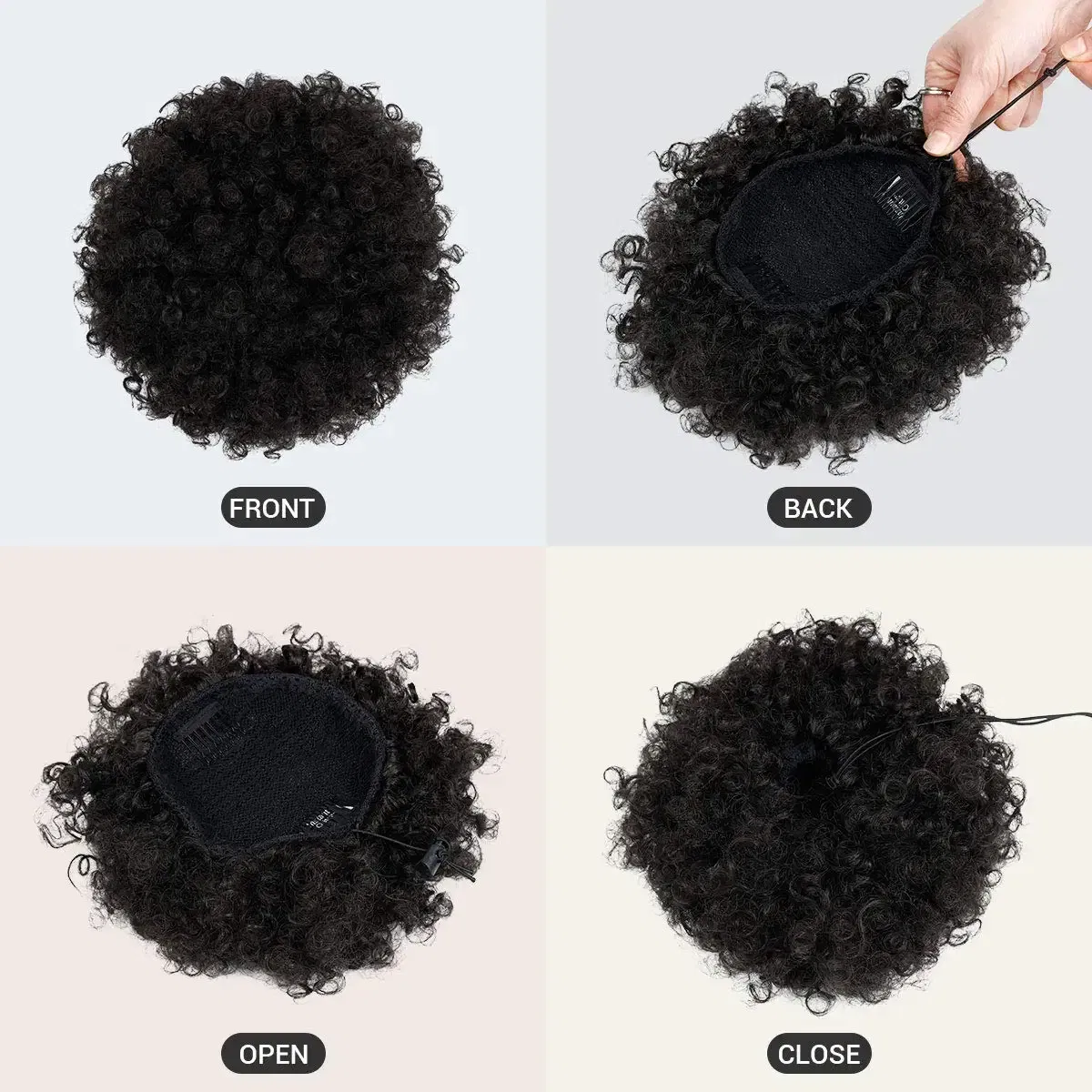 Color: 4/30HL - Synthetic Big Afro Puff Drawstring Ponytail Extensions for Black Women 10Inch Kinky Curly Hair Bun Ponytail Wigs Daily Use