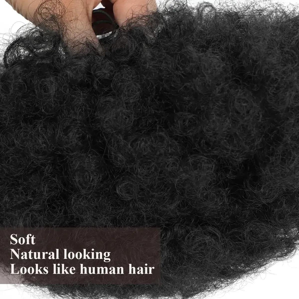 Color: 4/30HL - Synthetic Big Afro Puff Drawstring Ponytail Extensions for Black Women 10Inch Kinky Curly Hair Bun Ponytail Wigs Daily Use