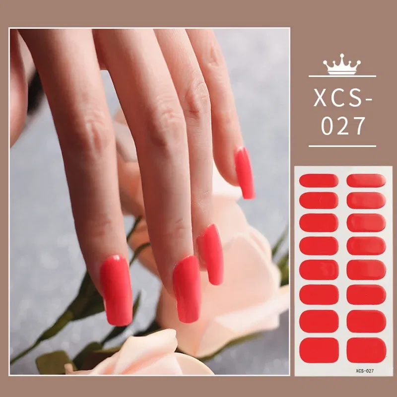 Color: Grad Pink - 1pc Nail Art Sticker Laser Shiny Sequins Polish Wraps Double Ended Adhesive Strips Fashion Stickers Manicure Decor