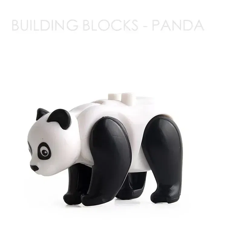 Color: BRIGHT PINK - MOC City Animal Building Block Figures Hare Dairy Cow Squirrel Dolphin Pug DIY Farm Street View Accessories Bricks Toys Gifts