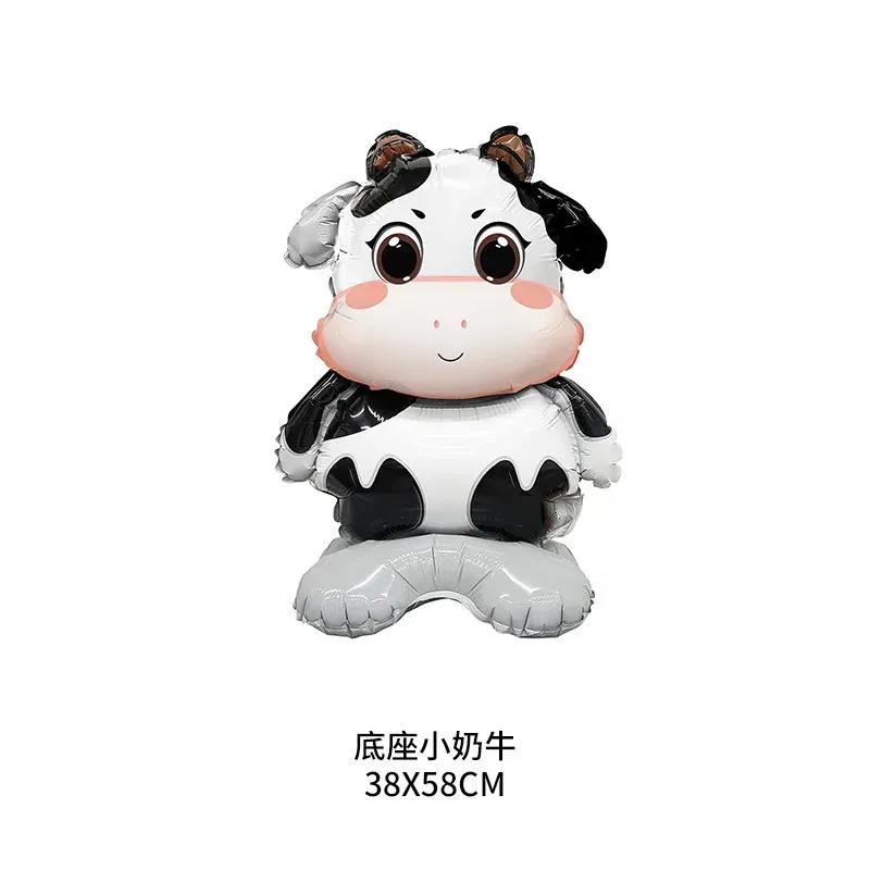 Color: Deep Sapphire - Cow Party Supplies Standing Cow Balloon 40inch Number Balloon Cow Print Latex Balloon Children's Farm Birthday Party Decoration