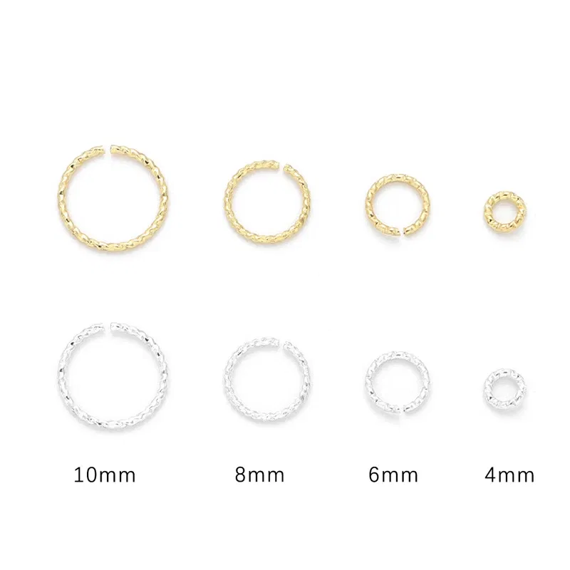 Color: green, Ships From: CHINA - 20pcs 4/6/8/10mm Silver/14K Gold Plated Brass Jump Rings Open Loops for Bracelet Necklace Earring DIY Jewelry Making Findings
