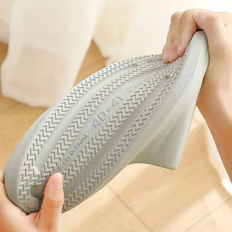 Color: Lavender, Shoe Size: 38 - Home Slippers Women Men Summer Sandals Soft EVA Slides Beach Flip Flops Couples Bathroom Non-slip Shoes