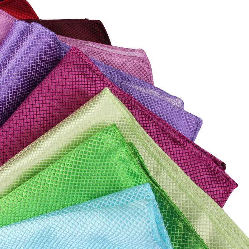 Color: Orange - Fashion Suits Pocket Square For Men Business Chest Towel Hanky Gentlemen Plaid Hankies Classic Suit Napkin Mens Handkerchief