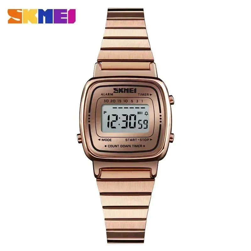 Color: Coffee, Ships From: CHINA - SKMEI1901 Women Top brands Luxury 3Bar Waterproof Ladies Watches Small Dial Digital Watch Relogio Feminino  Fashion Sport Watch