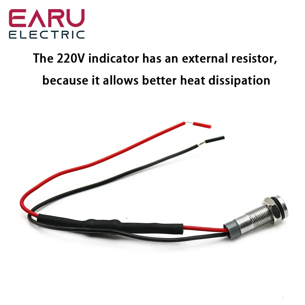 Color: green - 1PC IP65 6mm LED Waterproof Metal Indicator Light Signal Lamp With Wire 5V 12V 24V 220V Red/Yellow/Blue/Green/White Metal Button