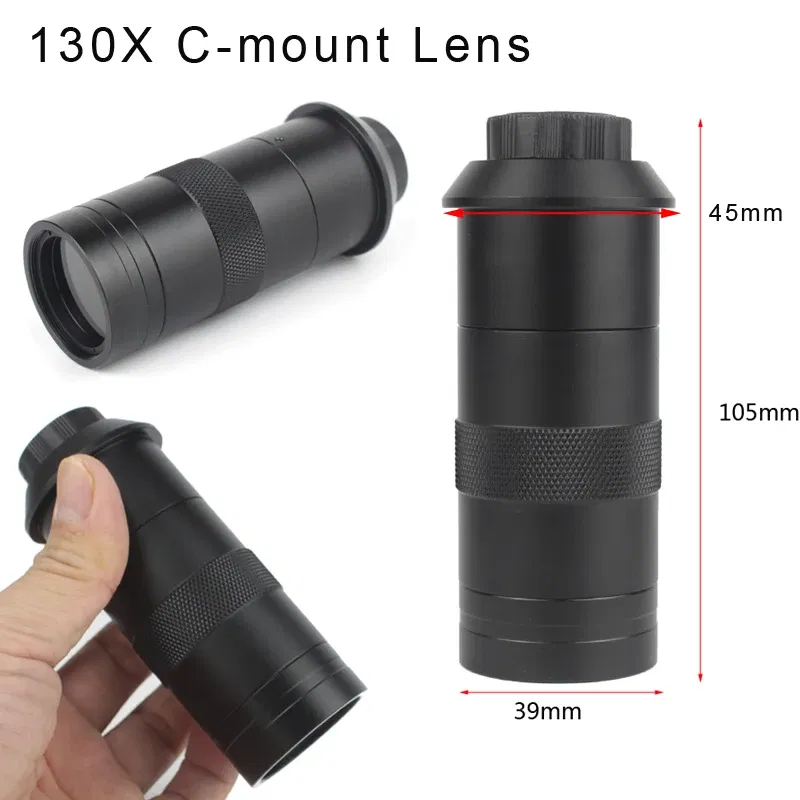 Color: Brown - SONY 48MP 4K 1080P HDMI USB Digital Video Monocular Microscope Camera 130 Zoom C-Mount Lens For Phone PCB Soldering Repair Tools
