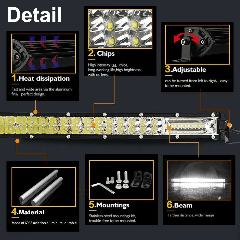 Color: Green - Slim 8" 20" 32" LED Light Bar Off Road 12V 24V LED Light Bar/Work Light For Car Combo 4x4 Led Bar Jeep Truck ATV SUV 12V 24V