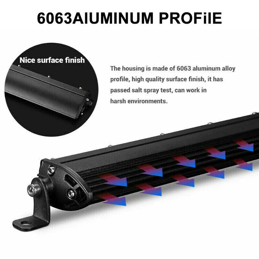 Color: Green - Slim 8" 20" 32" LED Light Bar Off Road 12V 24V LED Light Bar/Work Light For Car Combo 4x4 Led Bar Jeep Truck ATV SUV 12V 24V