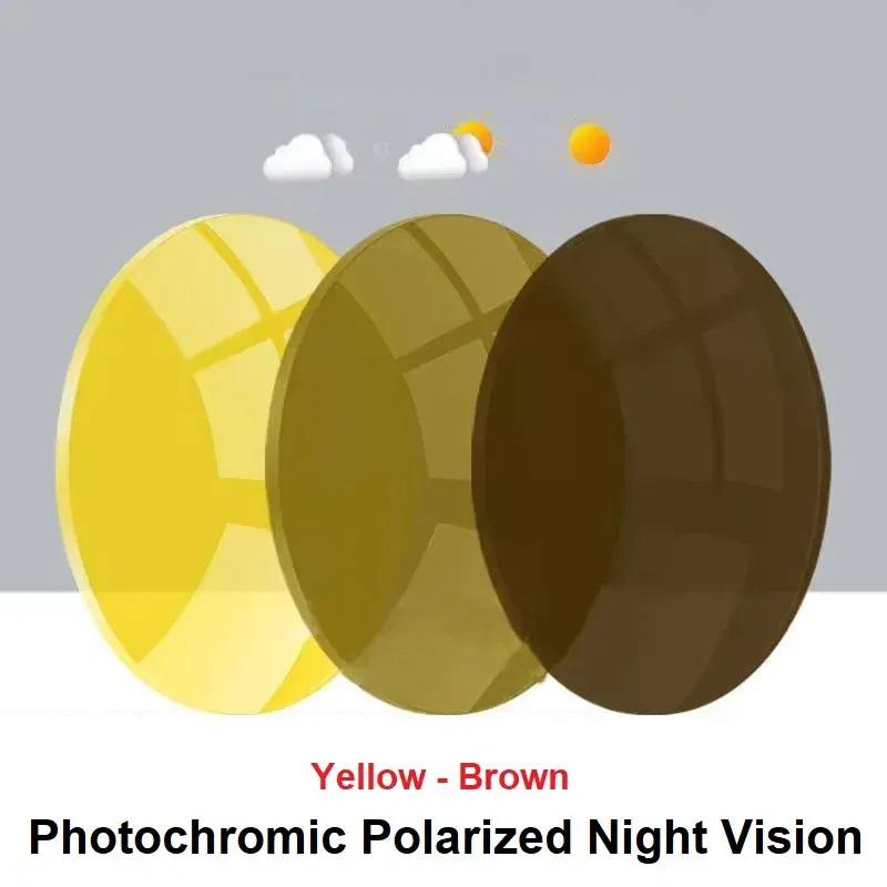 Lenses Color: black, Lens Index: 1.61 - 2 PCs 1.56 1.61 1.67 Photochromic Polarized Prescription Glasses Lenses Myopia Progressive Sunglasses Lens Anti-reflection/glare