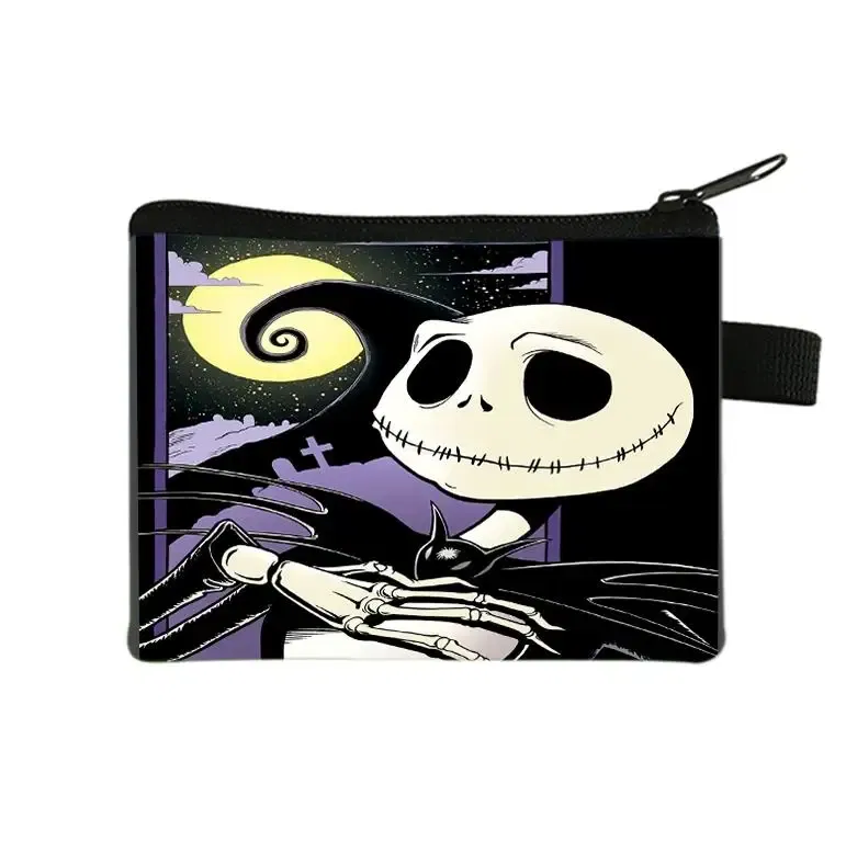 Color: Clear - The Nightmare Before Christmas Coin Purse Female Wallets Portable ID Card Holders Children's Key Storage Bag Birthday Gifts