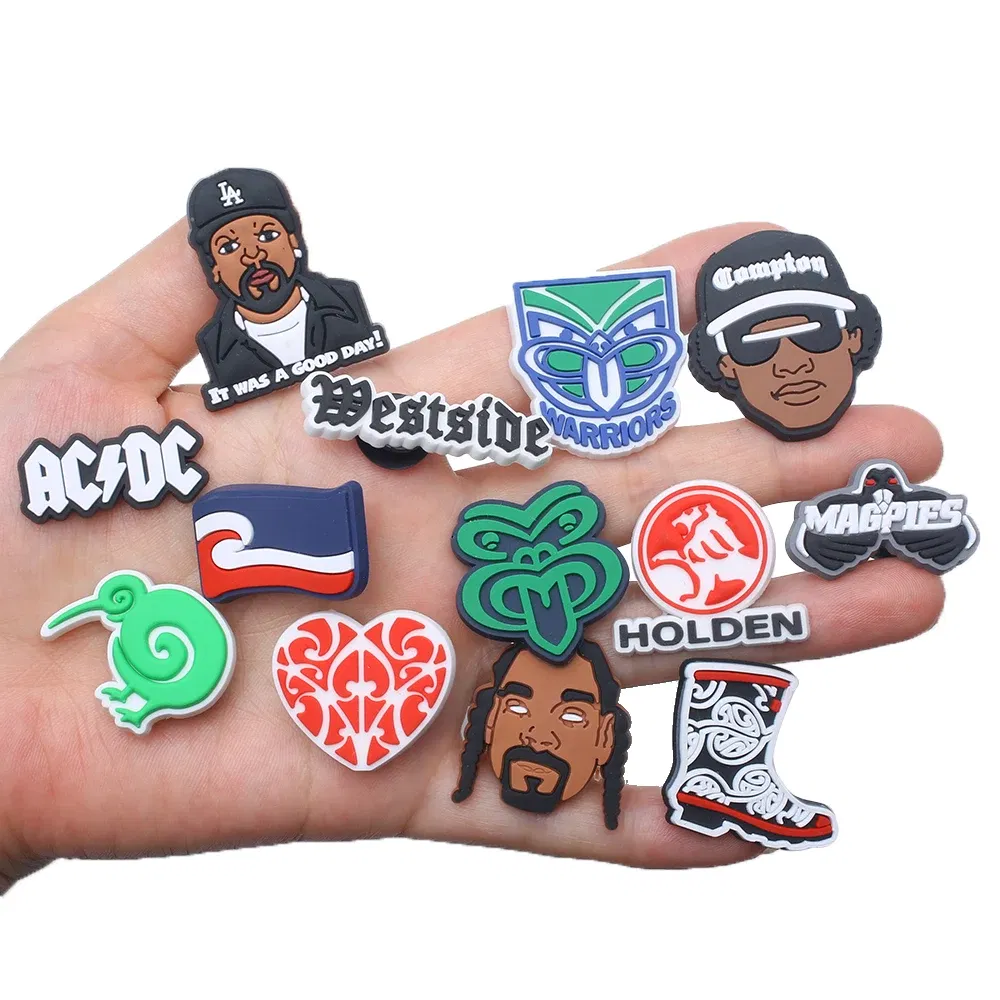 Color: Beige, Ships From: CHINA - 1pcs New Zealand style Love flag Shoes Decorated pvc shoes charm selling designer custom crocodile charm