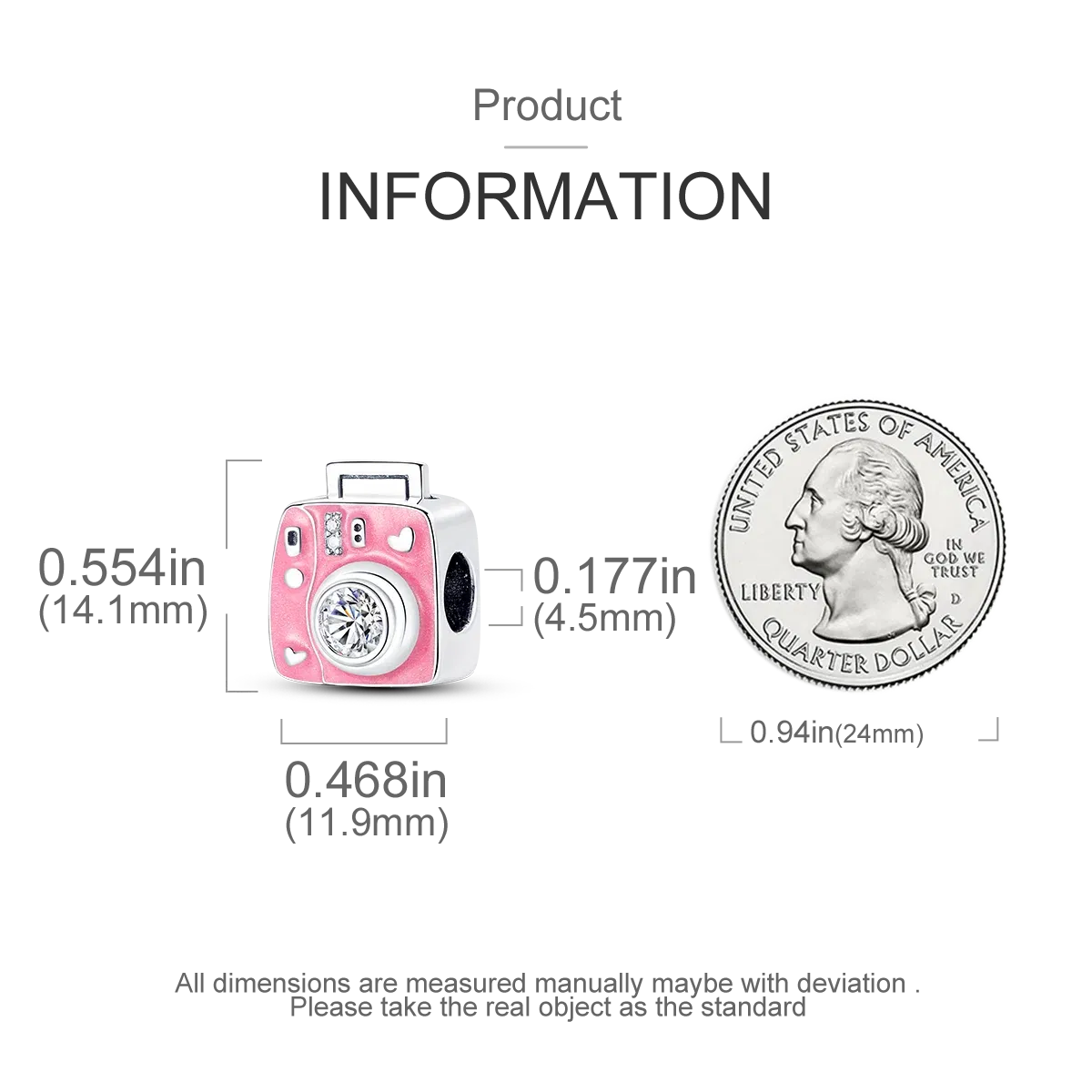 Color: WHITE - 925 Sterling Silver Pink Series Charms Love-Heart Cute Animals Beads Fit Pandora Original Bracelets Girl Jewelry Gifts Accessory