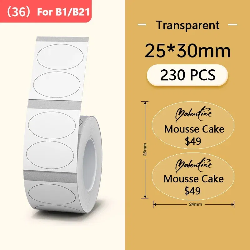 color: Blue - Niimbot Round Mini Printer Portable Thermal Label Stickers Self-Adhesive Waterproof for B1/B21/B3S Label Maker Sticker New