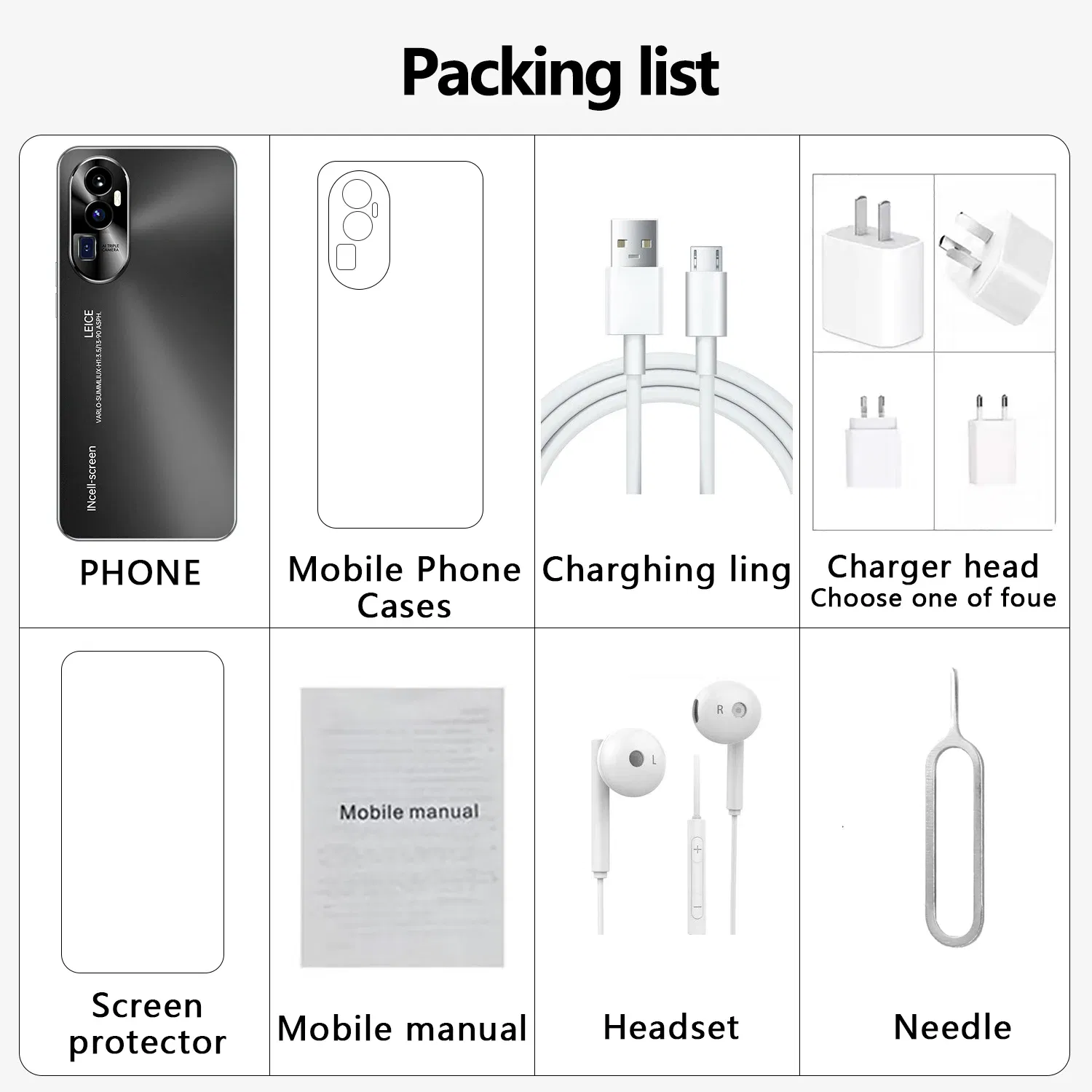 Color: Dark Grey, Bundle: Bundle 19 - 2025 New Reno 10 Pro Smartphone 7.3 inch Full Screen 5G Cell Phone 16TB+1TB 7800mAh Mobile Phones 108MP Global Version Celulares