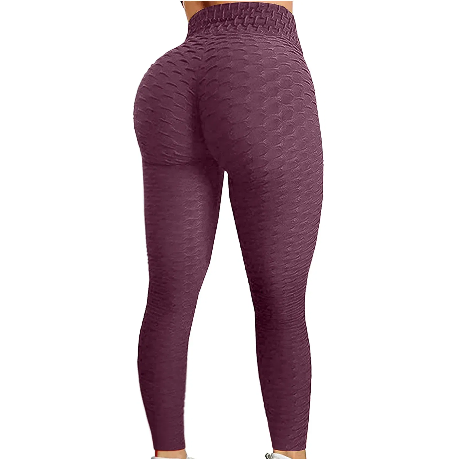 Color: Burgundy, Size: XXL - Women's Bubble Hip Lifting ExerciseYoga Pants Women  Fitness Running High Waist Gym Fitness Sports Flared Pant  Dance Trouers