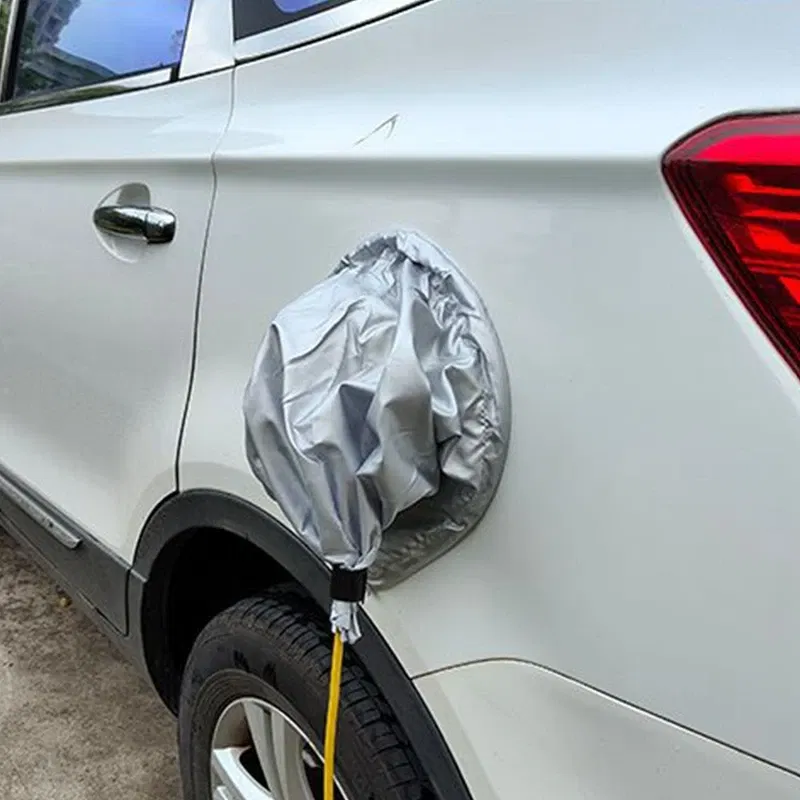 Color Name: WHITE - Electric Vehicle Charging Plug Covers Waterproof Cloth Rain Cover EV Charger Adapter Protector Car Charging Port Safe Protection