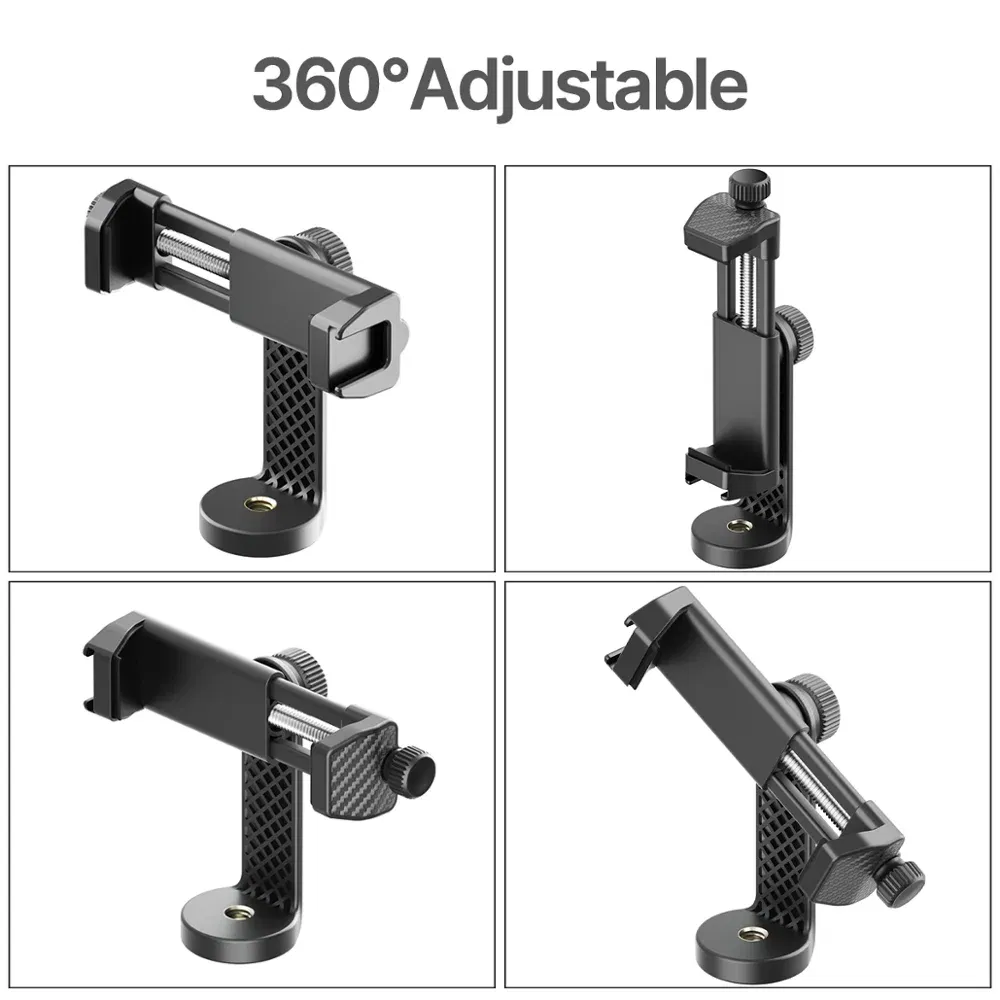 Color: WHITE, Ships From: CHINA - Ulanzi ST-17 360?° Horizontal and vertical Shooting Tripod Phone Mount Holder Clamp Clip With Cold Shoe 1/4'' Tripod Mount Base