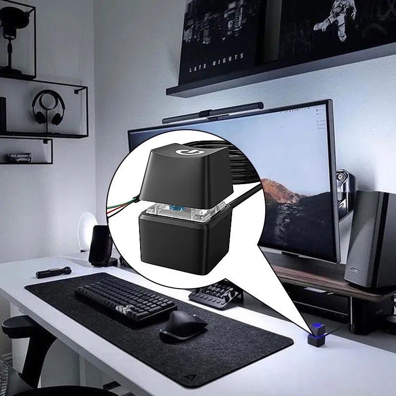 Color: Black - TEUCER 1.65/5/10m LED Lights Computer Desktop Switch PC Motherboard External Start Power Button Extension Cable for Home Office