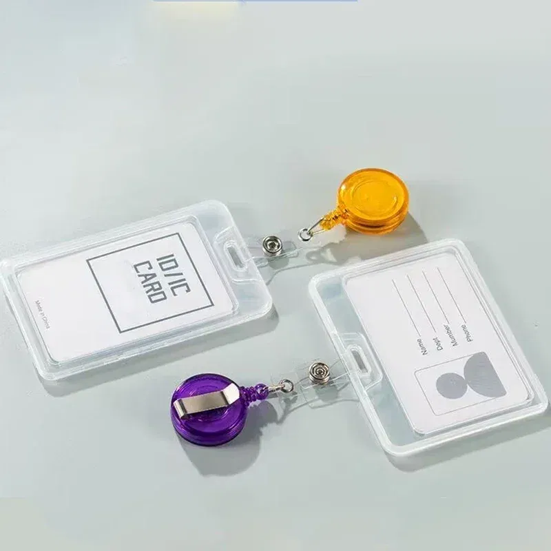 Color: Yellow - 1pcs Plastic Bus Card Holder Case Business Credit Cards Bank ID Card Sleeve Protect Waterproof Transparent Card Cover