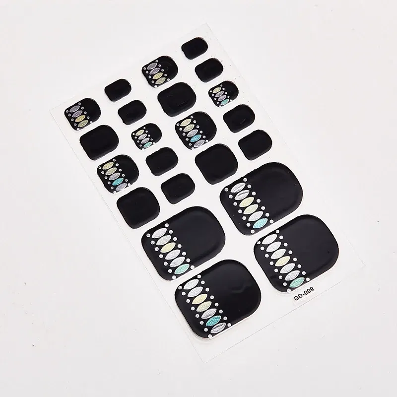 Color: Blue - 22 Tips/Sheet Fashion Nails Sticker Designer Nail Accesoires Nail Adhesive Nail Wraps DIY Valentines Loveliness Designed Shiny