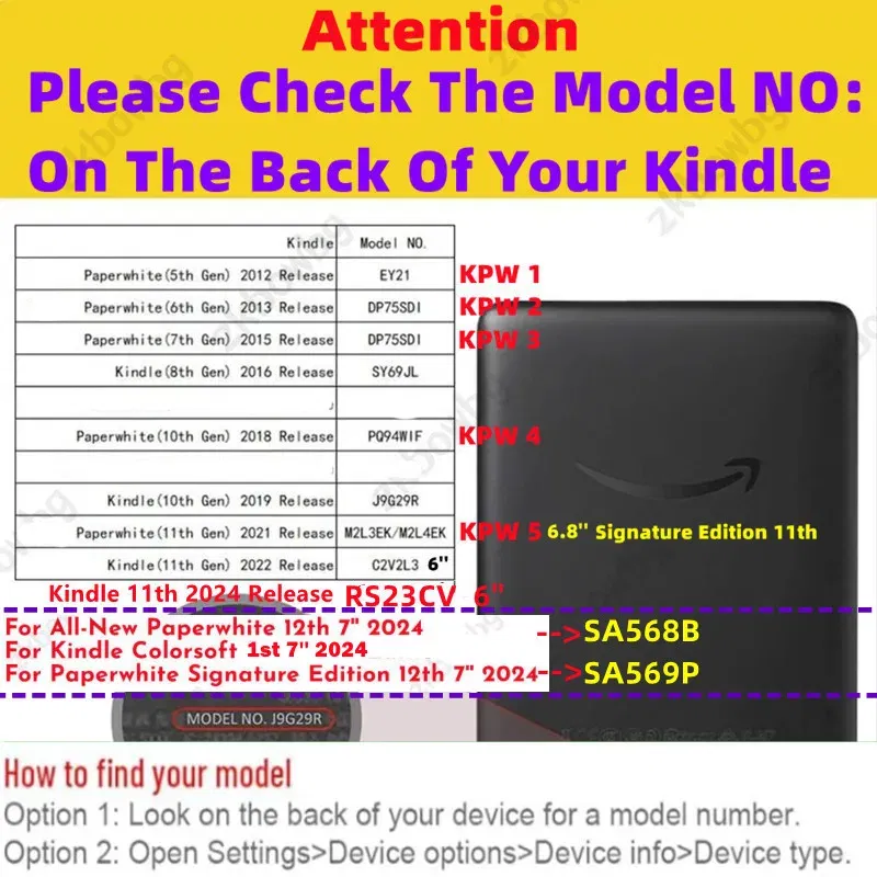 Color: Brown, Size: 12.4 - Cute Smart Case for 6.8' 6'' Kindle Paperwhite Signature 11th Generation Edition 12th 2024 7'' 7th 10th 6th M2L4EK RS23CV Cover