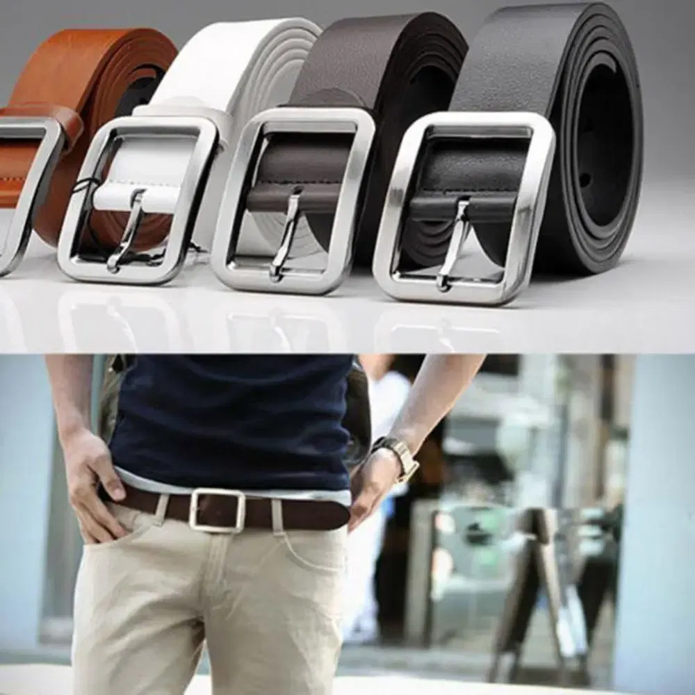 Color: black - Business Men Luxury Belt Casual Pin Buckle Waist Strap Faux Leather Belt Waistband Clothes Accessory р?µм?µнь му?¶ской