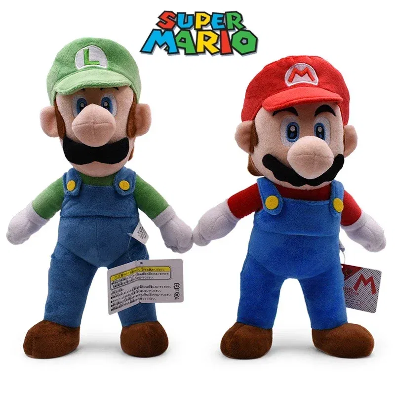 Color: MistyRose - 37-41cm Super Marios Bros Plush Toy Kawaii Luigi Marios Stuffed Doll Kawaii Cosplay Peluches Kids Great Christmas Birthday Gift