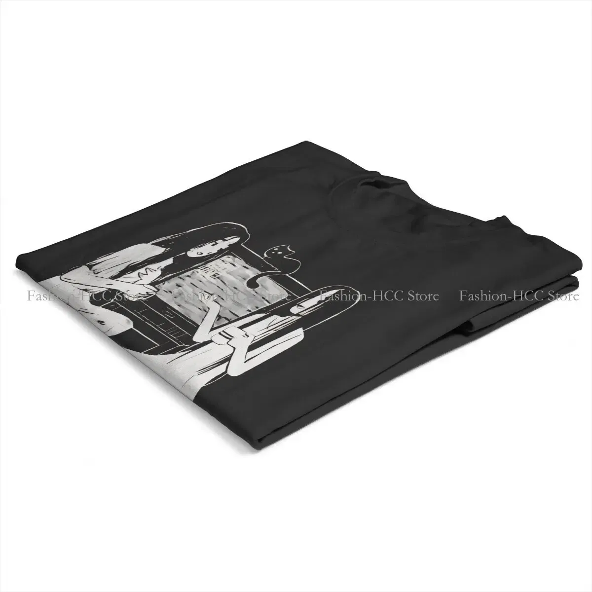 Color: black, Size: S - Sadako And Kayako Tea Time Newest Polyester TShirts Ju On The Grudge Movie Momen Graphic Tops T Shirt O Neck