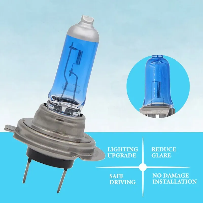 Emitting Color: DEEP BLUE - 2pcs H7 LED Bulbs 55W 100W Halogen Bulbs Super Bright White Fog Lights 12V White Auto Bulb Headlights Lamp