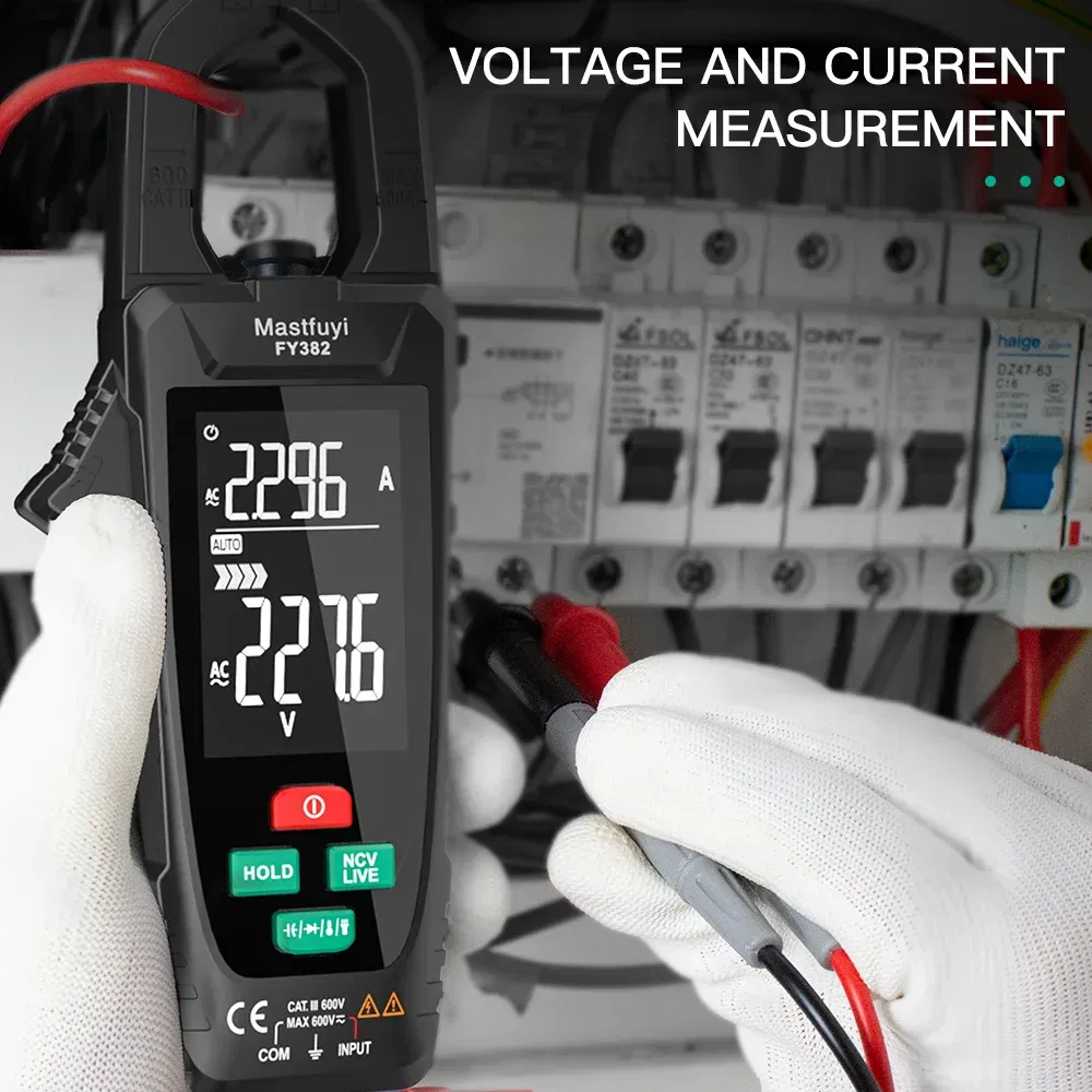 Color: Pink - MASTFUYI digital clamp meter  3 in 1 multifunction  multimeter&electrical tester &temperature meter True RMS NVC induction Ammet