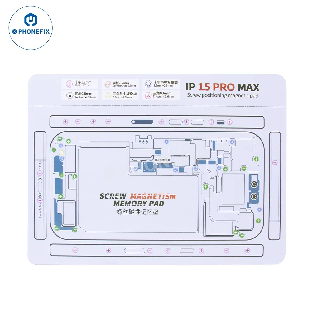 Color: Red, Silver Tone - Soft Magnetic Screw Positioning Keeper Chart for iPhone X-15Pro Max Disassembly Double Sided Screw Setting Opening Guiding Mat