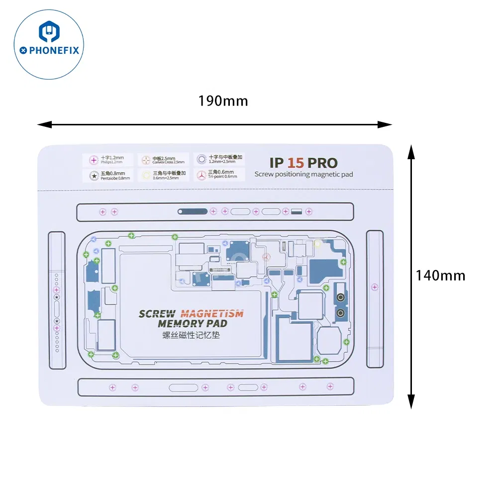 Color: Red, Silver Tone - Soft Magnetic Screw Positioning Keeper Chart for iPhone X-15Pro Max Disassembly Double Sided Screw Setting Opening Guiding Mat