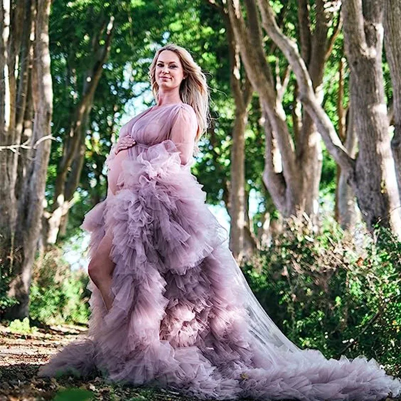 Color: Lemon yellow, Maternity Size: XL, Ships From: CHINA - Tulle Long Maternity Dress Photoshoot  п?»?°?‚ь?µ  photography dresses baby shower dresses for pregnant woman  п?»?°?‚ь?µ д?»я ?±?&