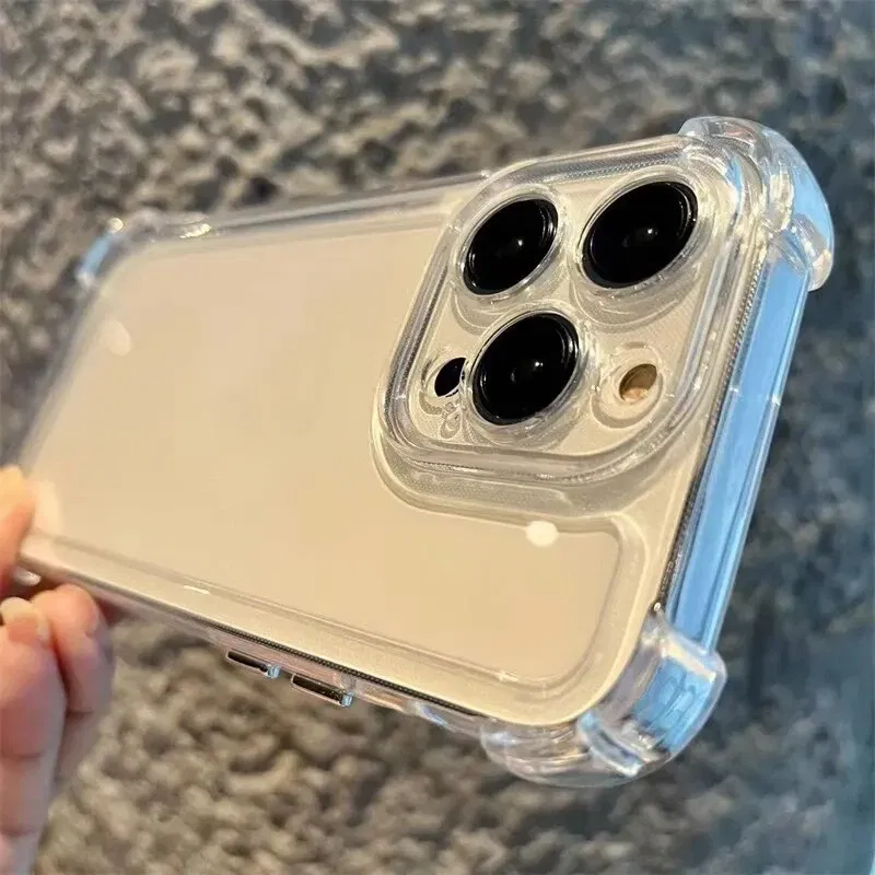 Material: POLYESTER, Color: Clear - Vanuoxin Luxury Shockproof Case for iPhone 15 14 13 12 11 Pro Max with Electroplat Button Bumper Phone Back Cover Clear & Black