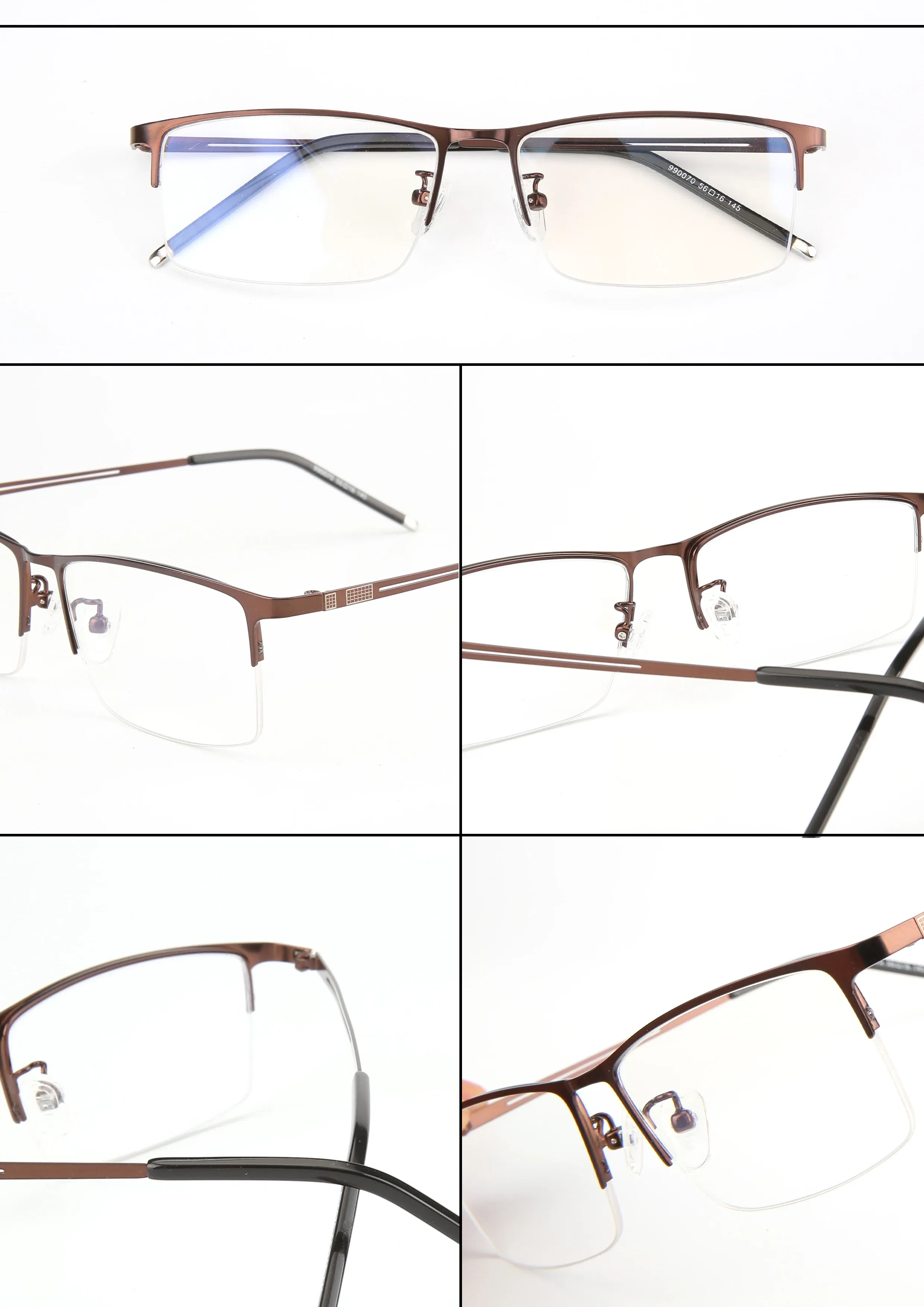 Frame Color: Red, Eye Prescription: +50 - Sun Photochromic Finished Myopia Glasses Women Men Metal Half Frame Chameleon Short-sight Eyewear0 -0.5 -0.75 -1.0  To -6.0